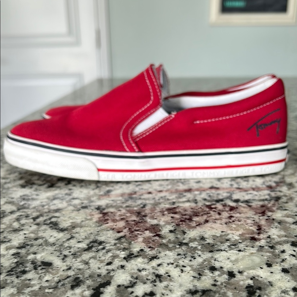 Tommy Hilfiger Kids Red Slip-On Shoes